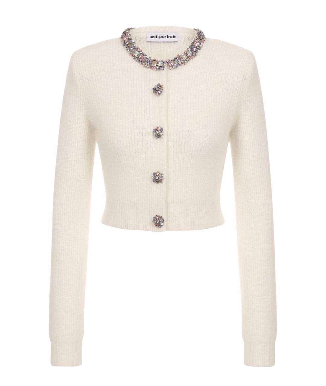 SELF-PORTRAIT Бежевый шерстяной кардиган, фото 5