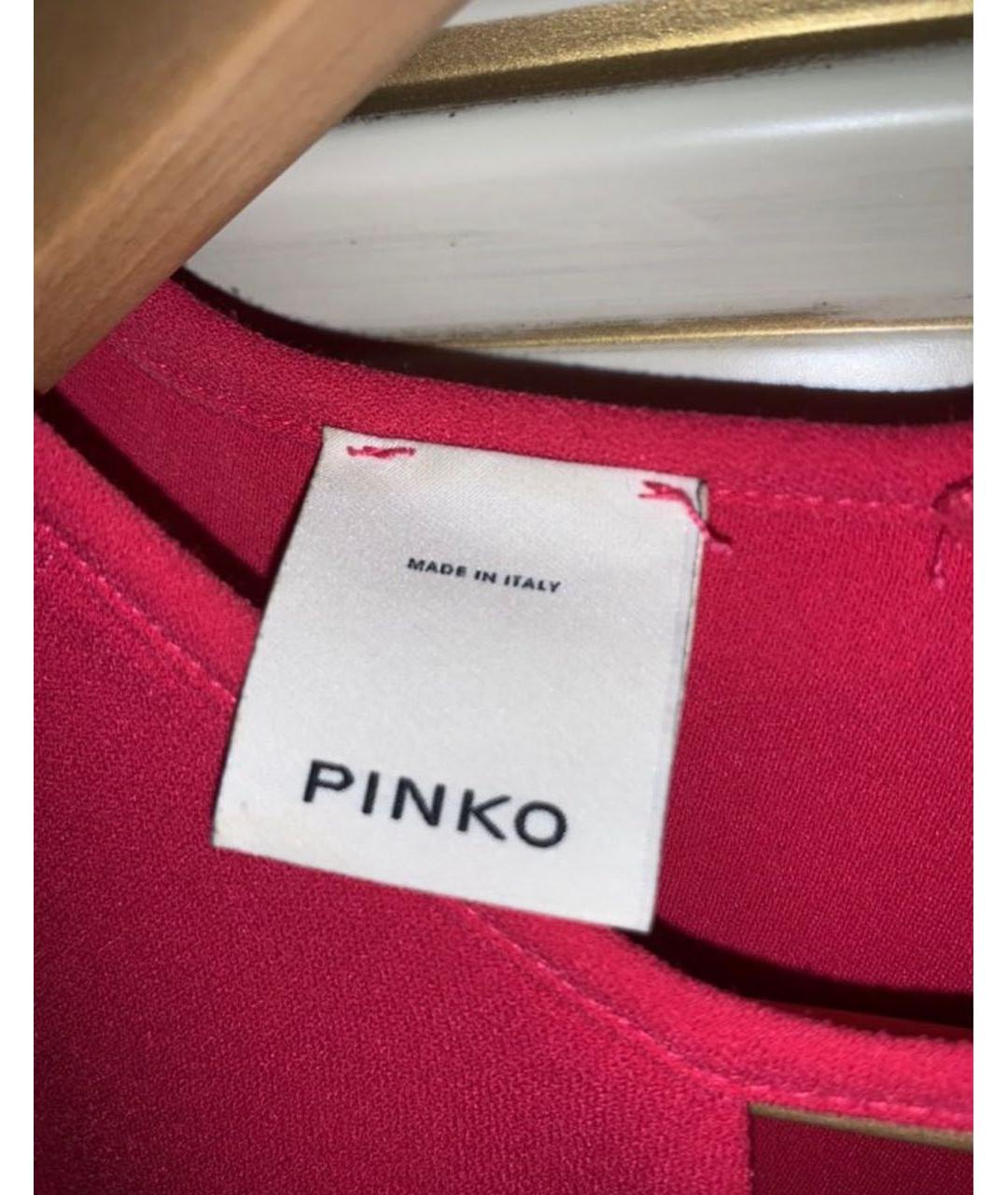 PINKO Красное вискозное коктейльное платье, фото 4