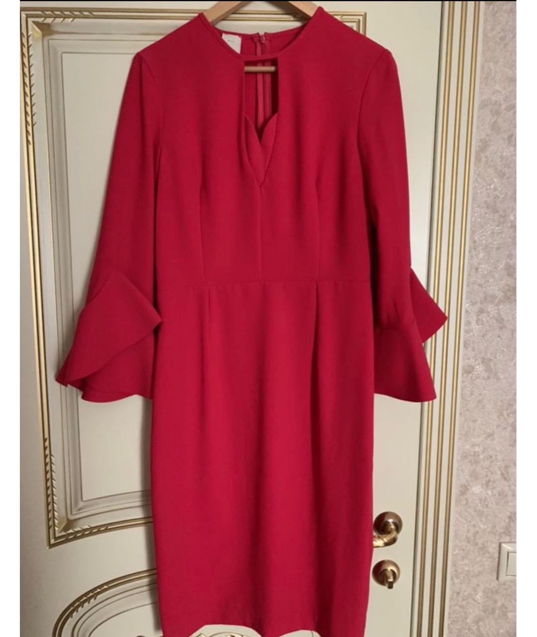 PINKO Красное вискозное коктейльное платье, фото 2