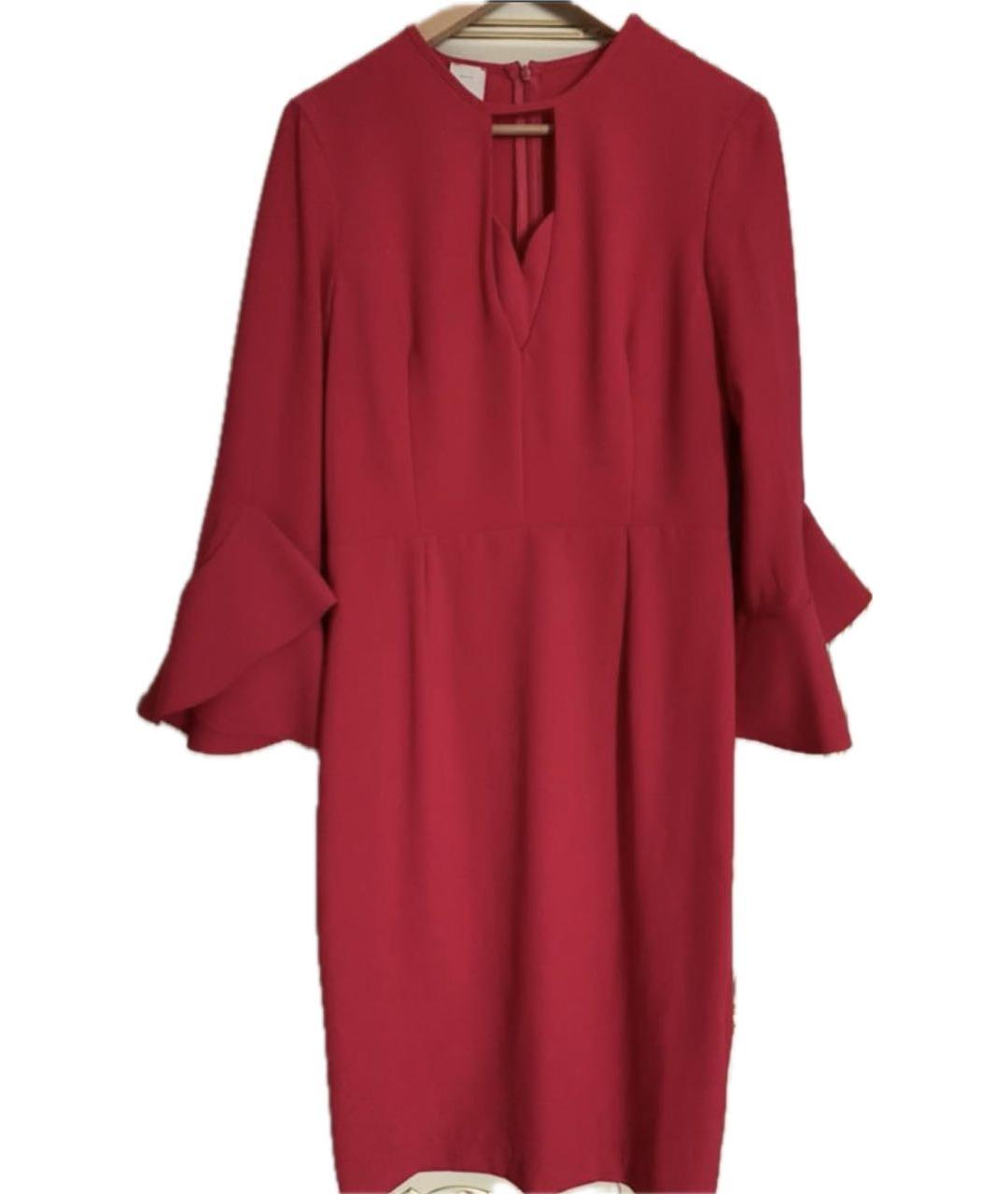 PINKO Красное вискозное коктейльное платье, фото 5