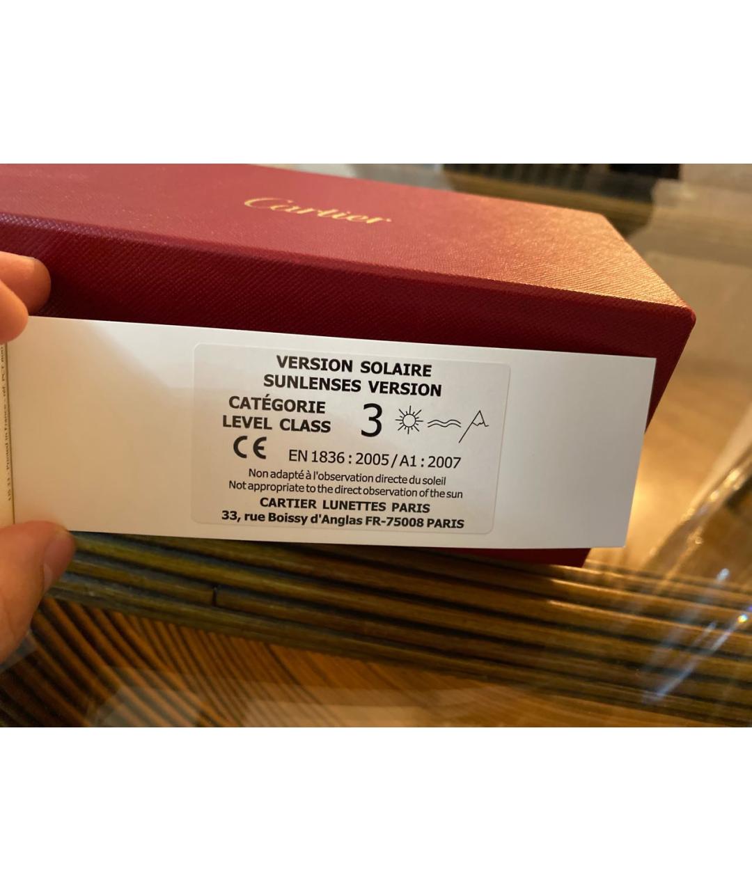 CARTIER Золотые металлические солнцезащитные очки, фото 5
