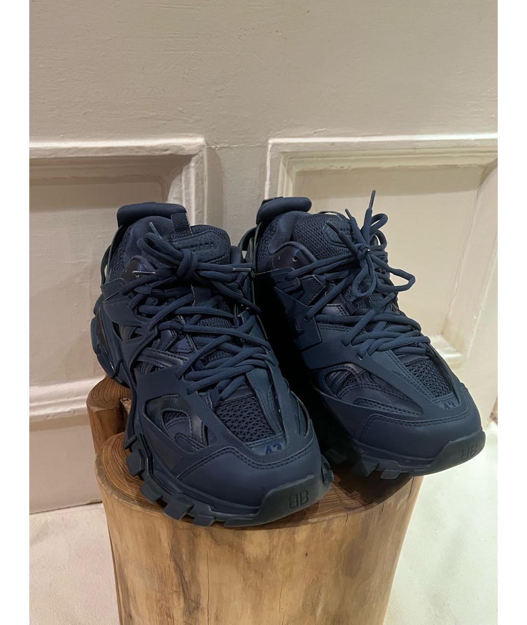 BALENCIAGA Синие текстильные низкие кроссовки / кеды, фото 3