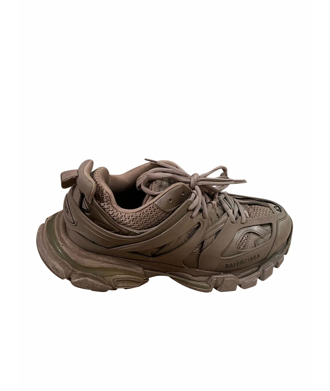 BALENCIAGA Коричневые текстильные низкие кроссовки / кеды, фото 1