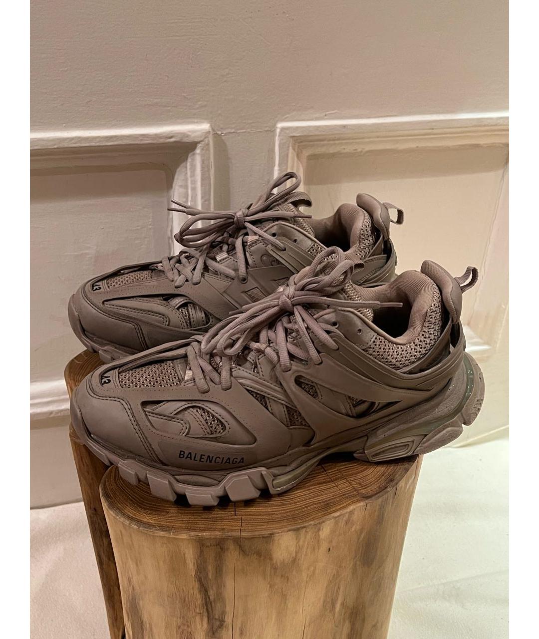 BALENCIAGA Коричневые текстильные низкие кроссовки / кеды, фото 2