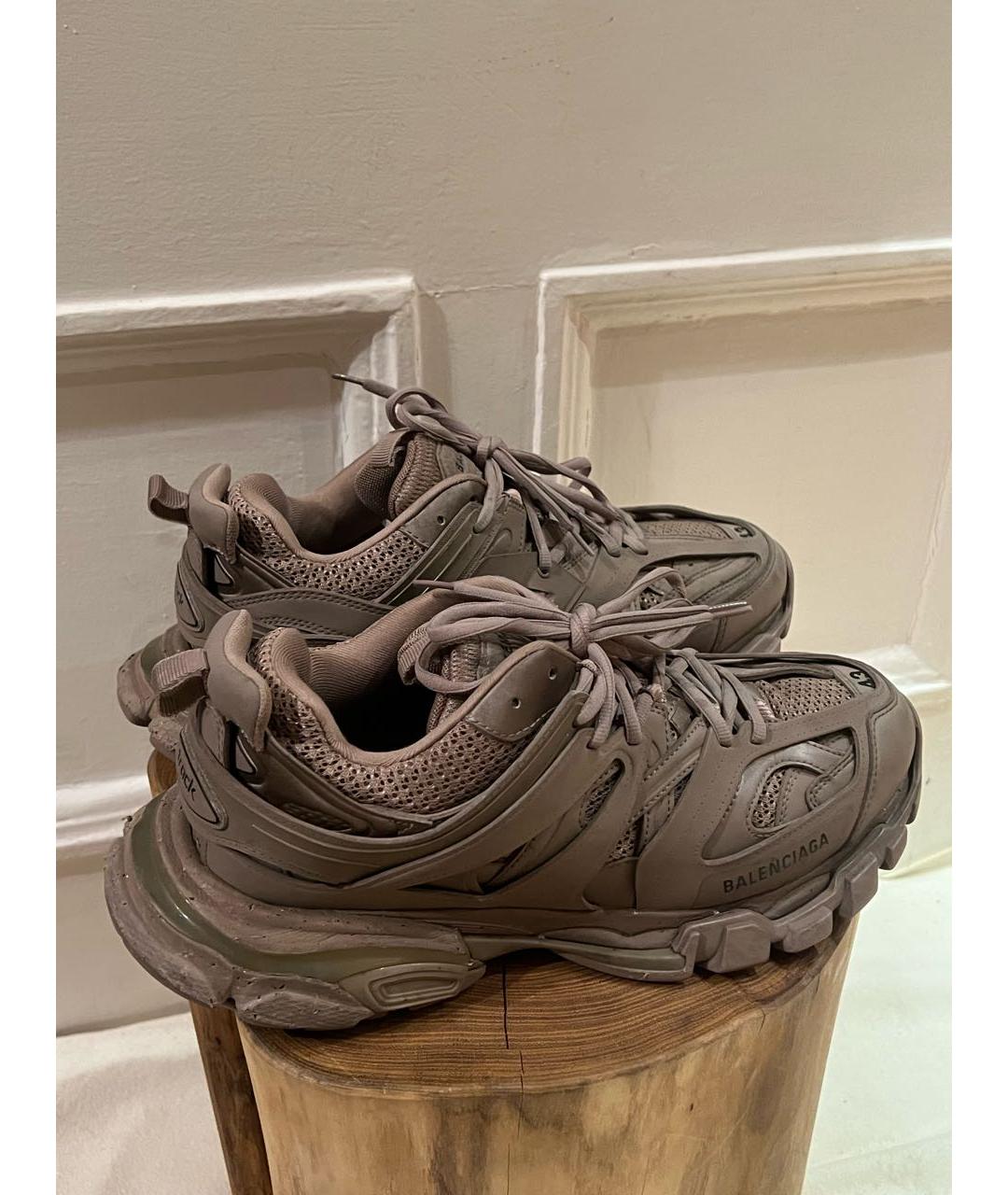 BALENCIAGA Коричневые текстильные низкие кроссовки / кеды, фото 6