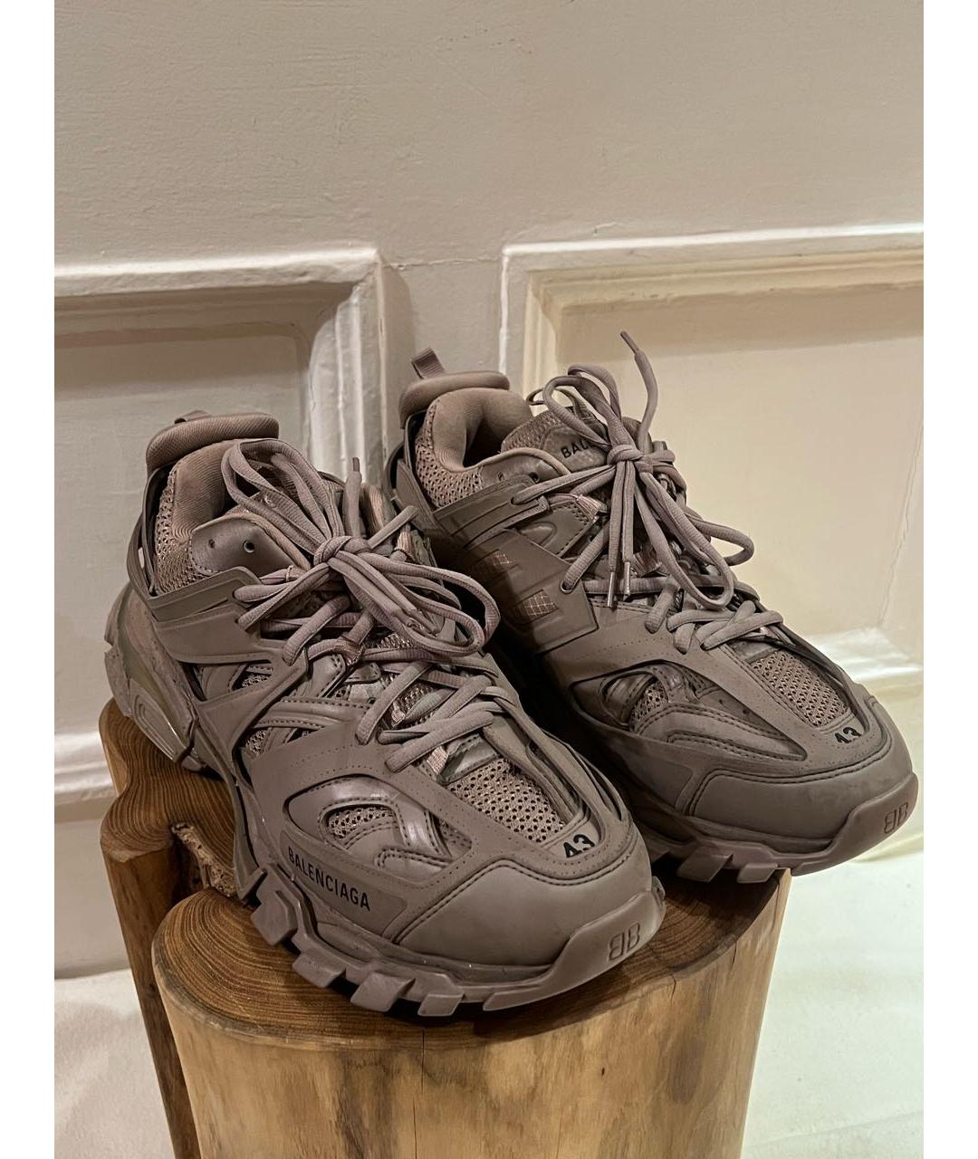 BALENCIAGA Коричневые текстильные низкие кроссовки / кеды, фото 3