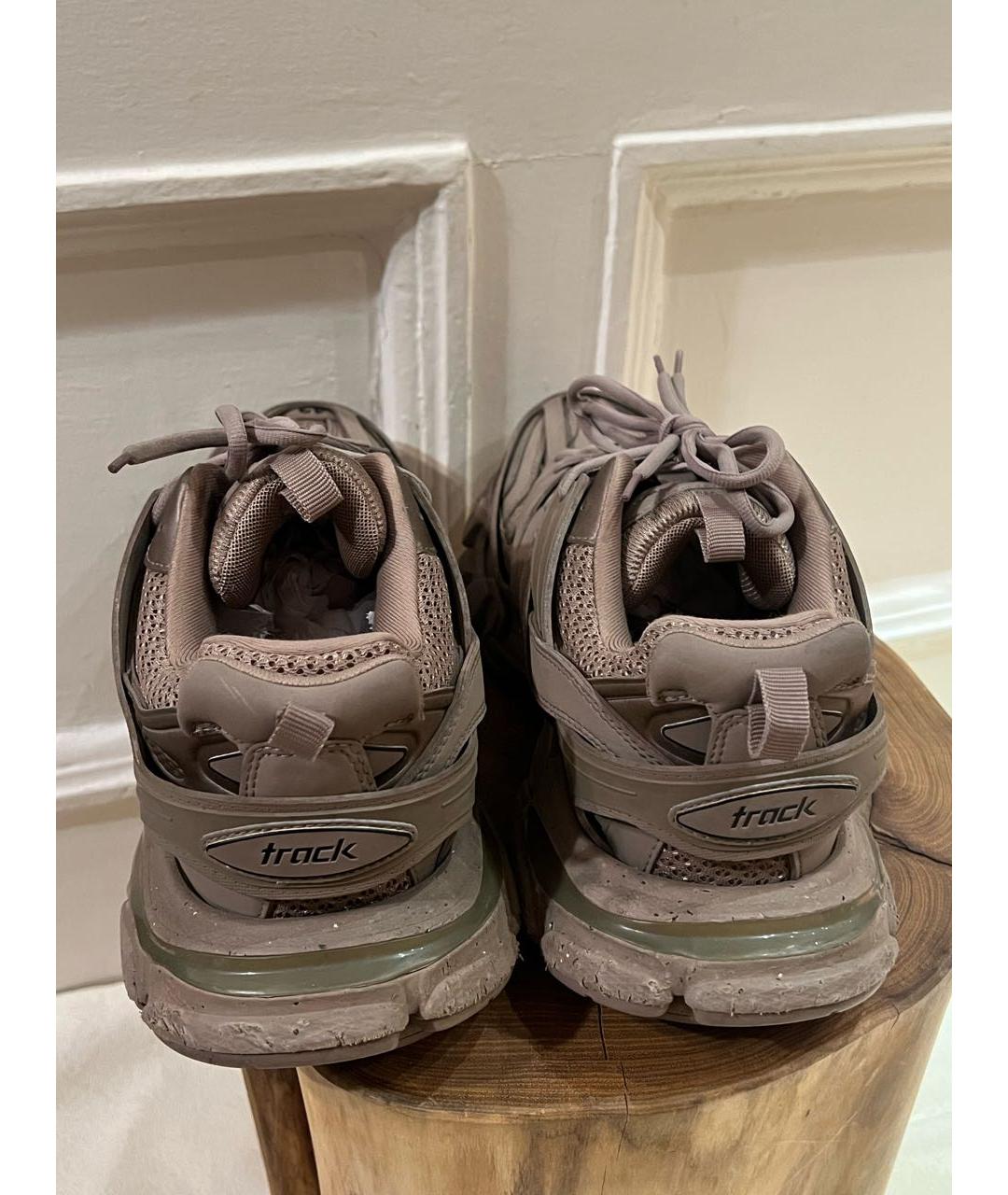 BALENCIAGA Коричневые текстильные низкие кроссовки / кеды, фото 4