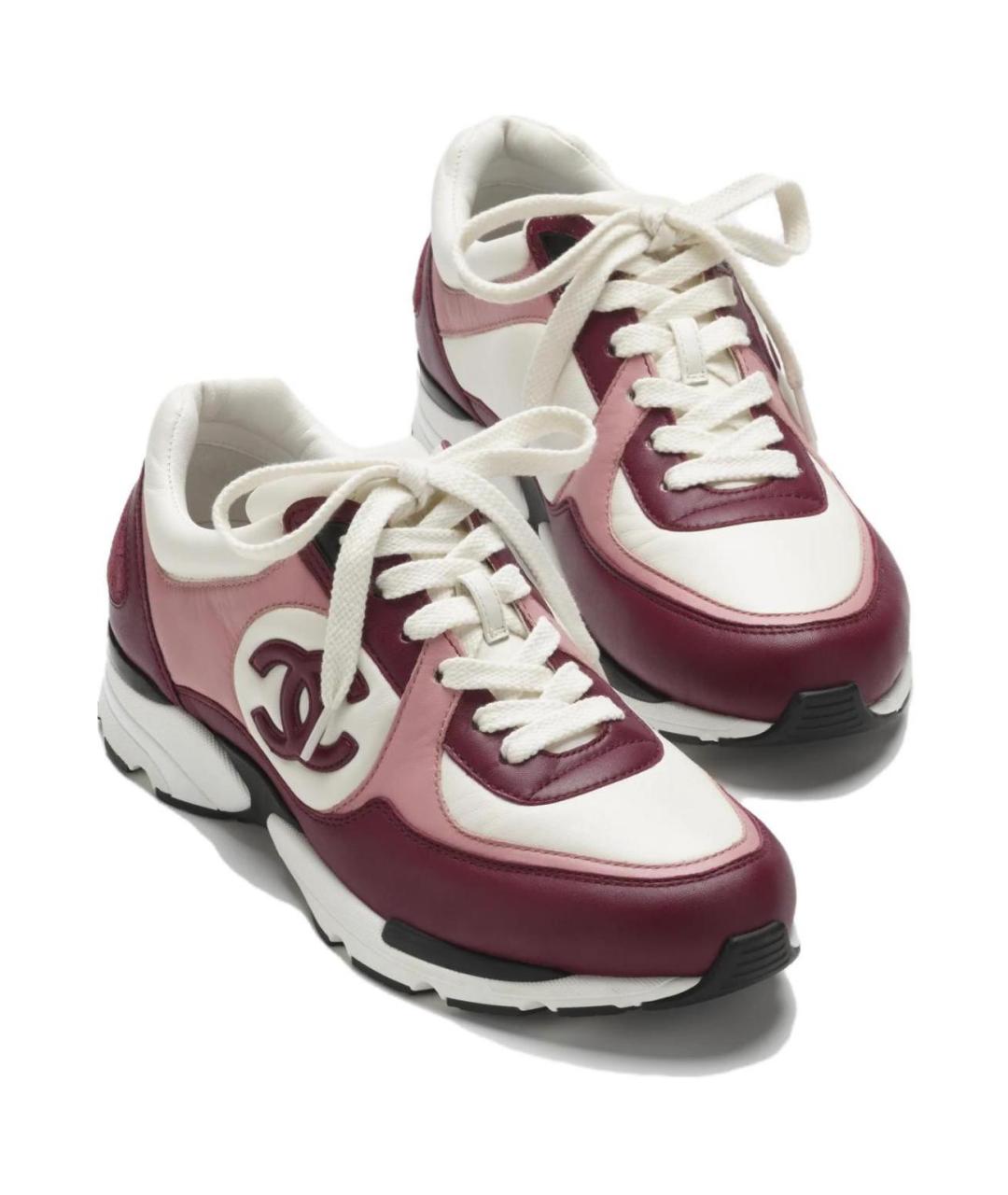 CHANEL Бордовые кроссовки, фото 4