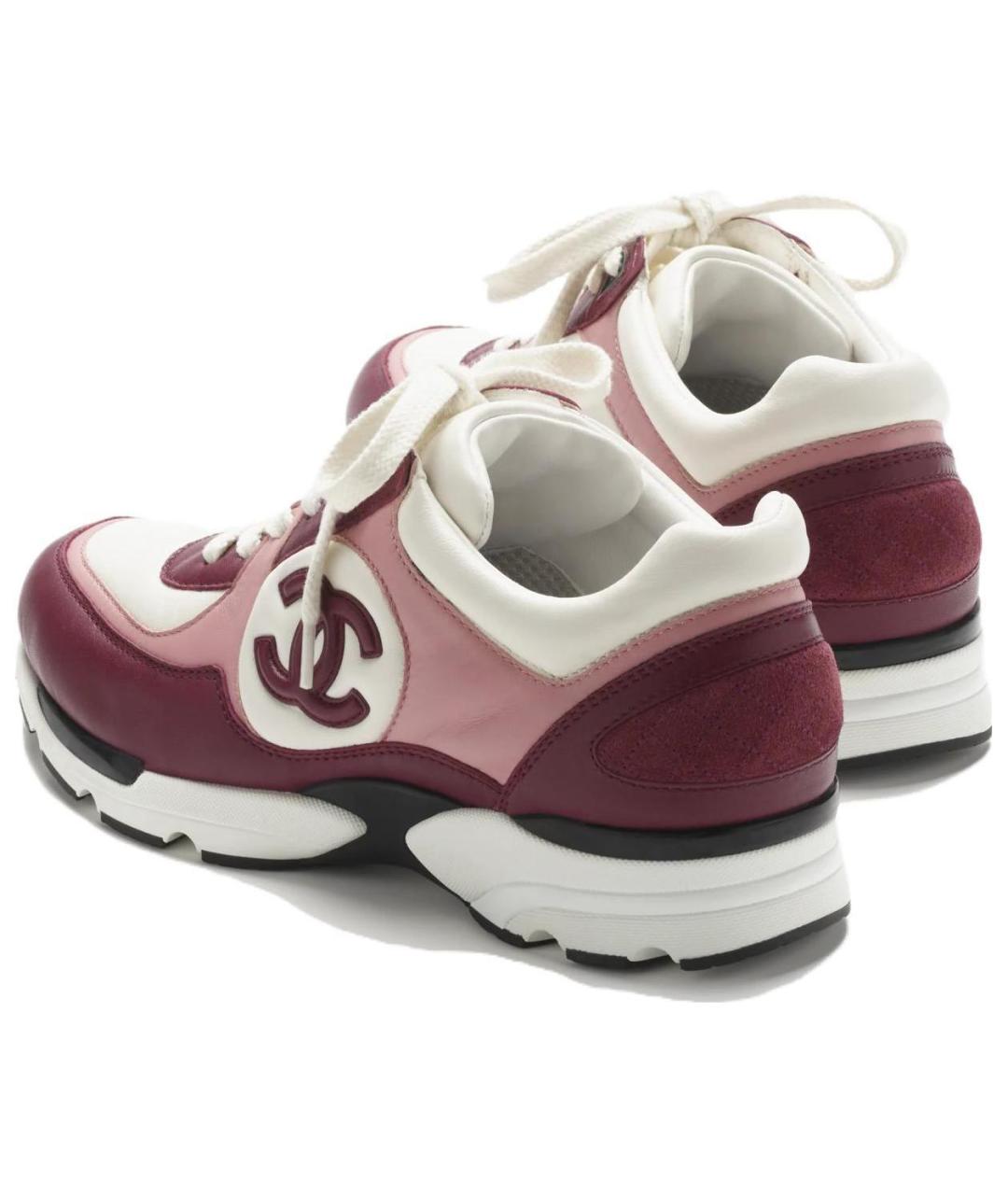 CHANEL Бордовые кроссовки, фото 5