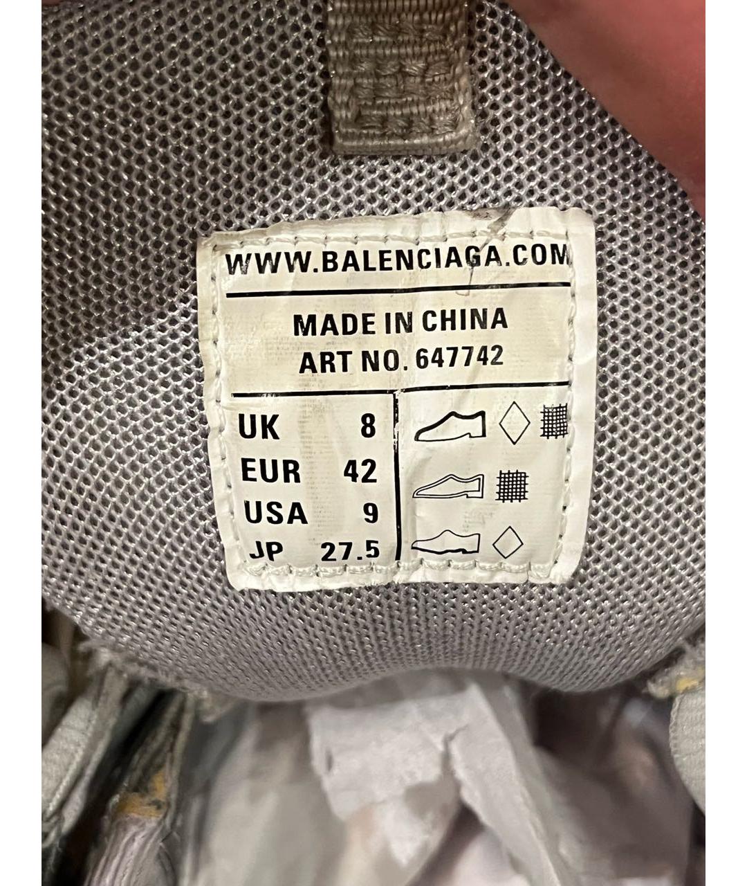 BALENCIAGA Серые низкие кроссовки / кеды, фото 5