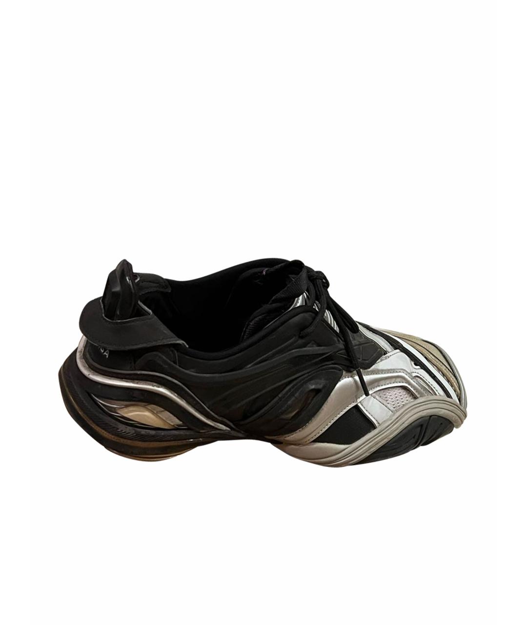 BALENCIAGA Серебряные текстильные низкие кроссовки / кеды, фото 1