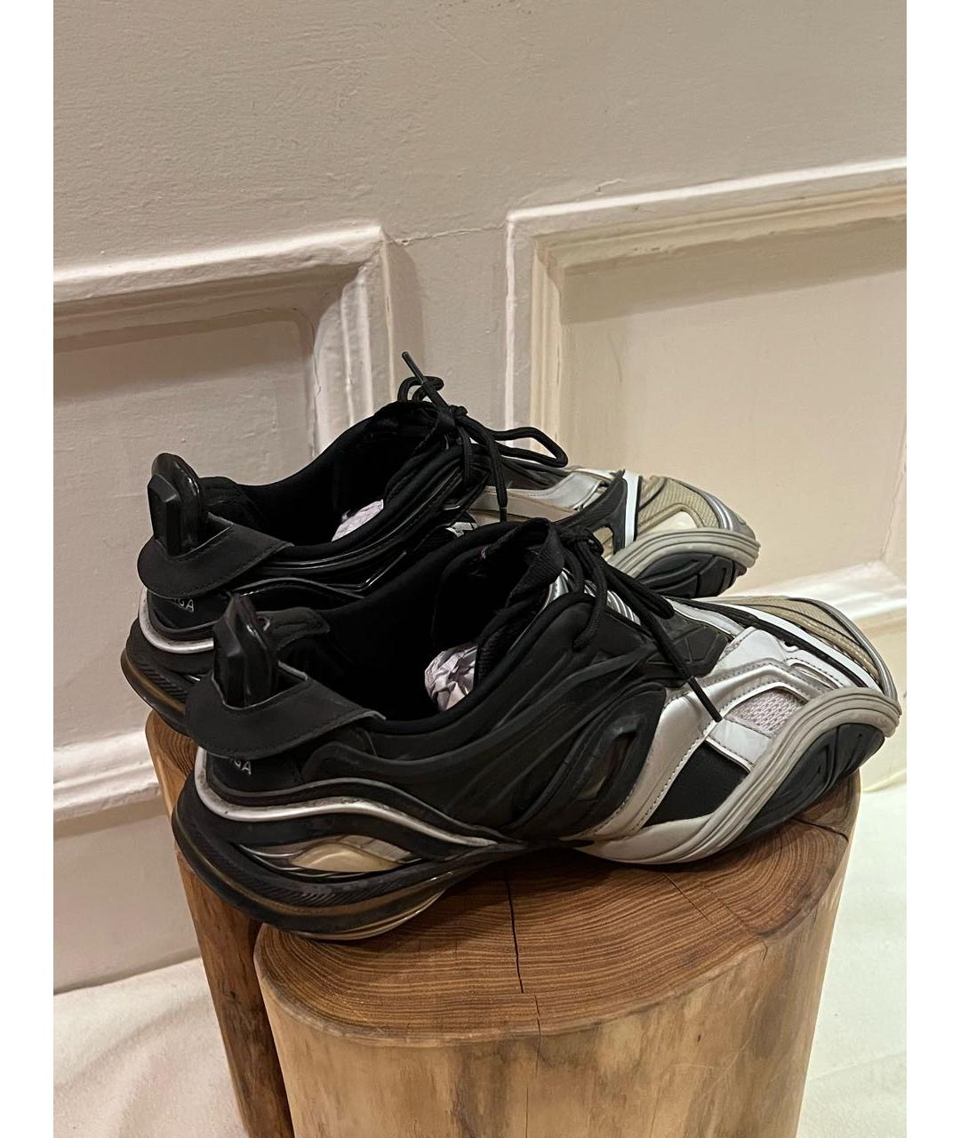 BALENCIAGA Серебряные текстильные низкие кроссовки / кеды, фото 6