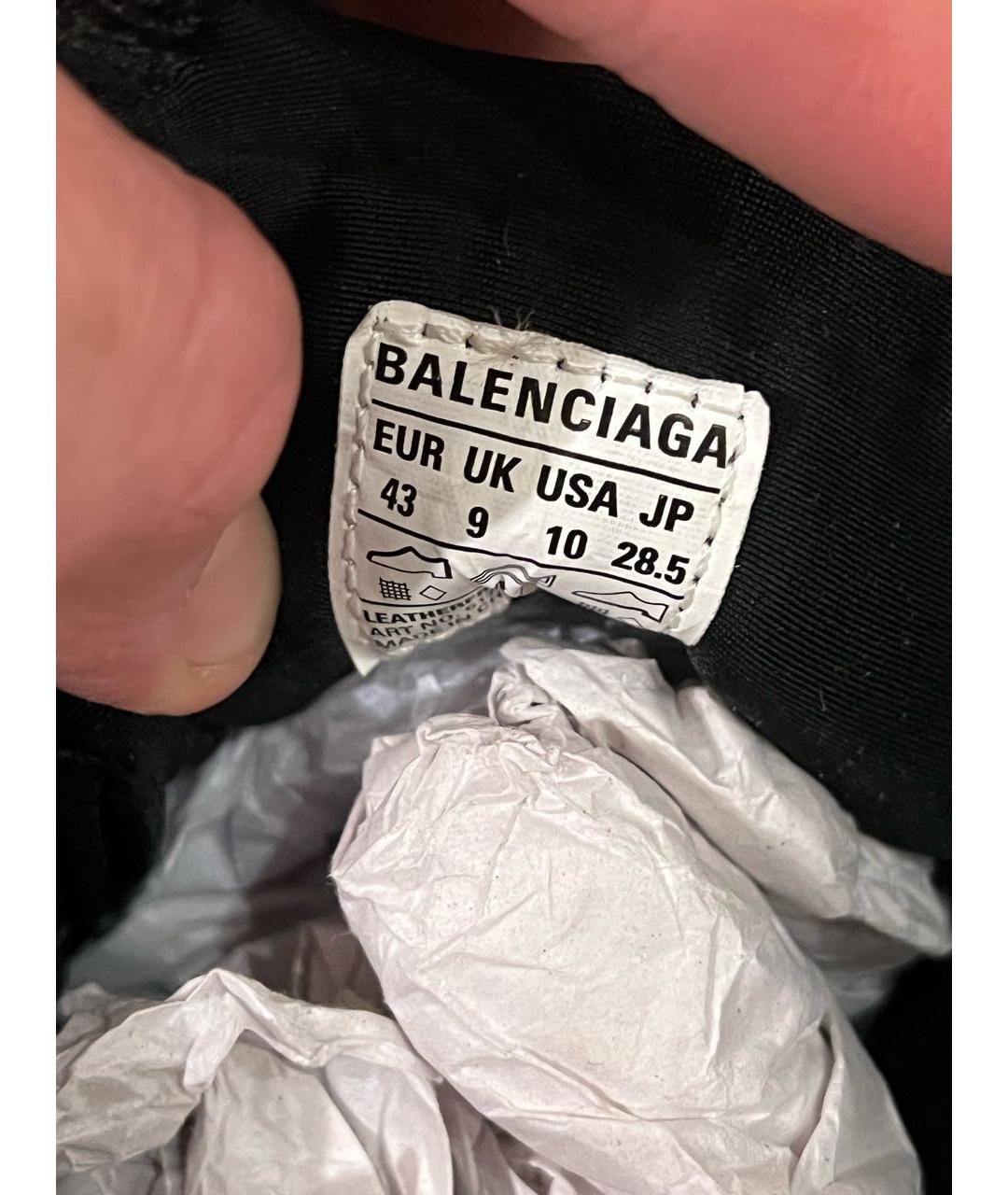 BALENCIAGA Серебряные текстильные низкие кроссовки / кеды, фото 5