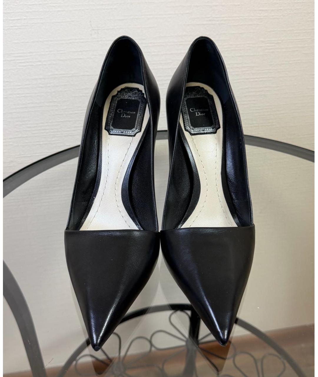 CHRISTIAN DIOR Черные кожаные туфли, фото 2