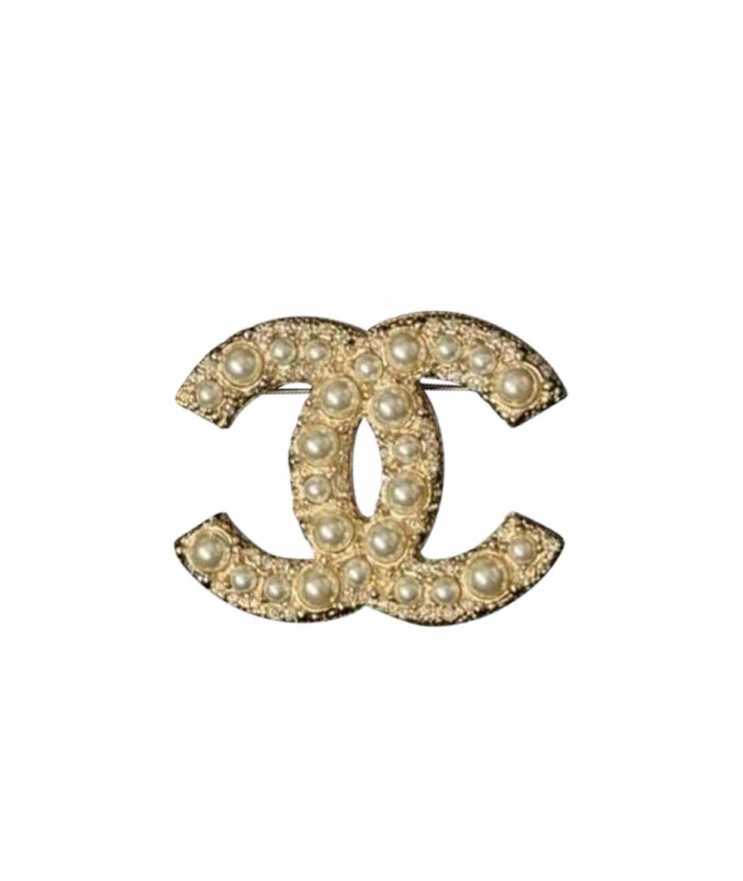 CHANEL Золотая металлическая булавка / брошь, фото 1