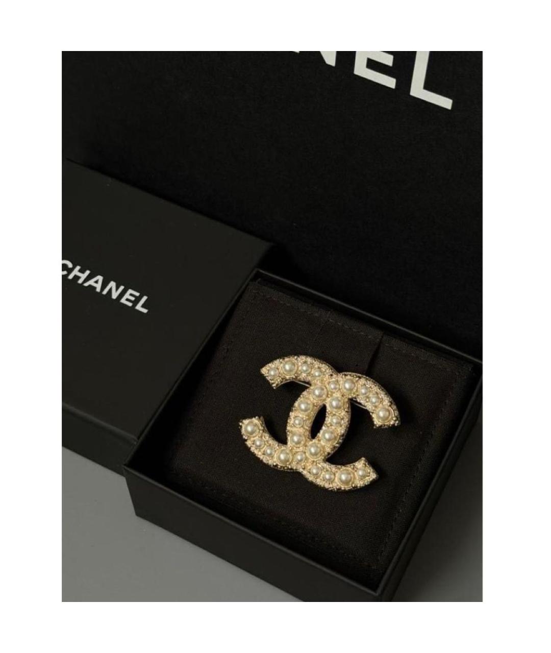 CHANEL Золотая металлическая булавка / брошь, фото 2