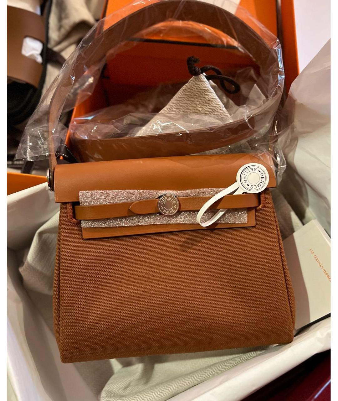 HERMES Коричневая кожаная сумка через плечо, фото 3