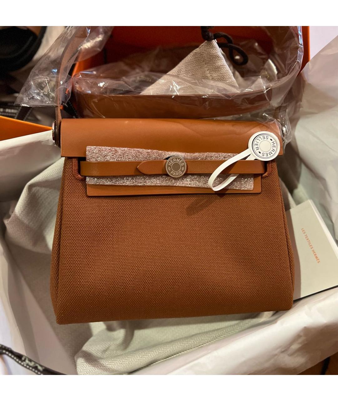 HERMES Коричневая кожаная сумка через плечо, фото 5
