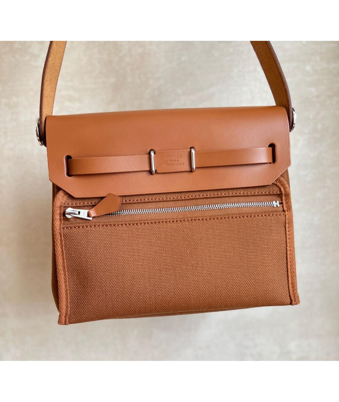 HERMES Коричневая кожаная сумка через плечо, фото 7