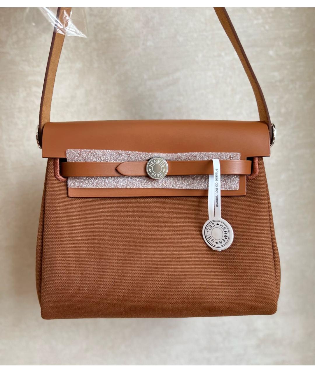 HERMES Коричневая кожаная сумка через плечо, фото 8