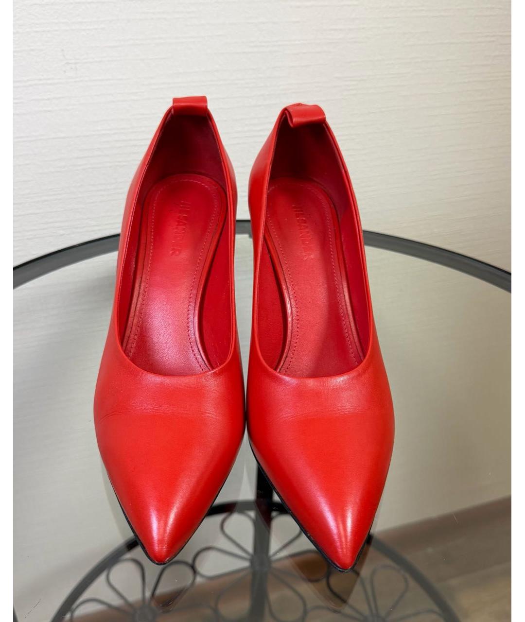 JIL SANDER Красные кожаные туфли, фото 6