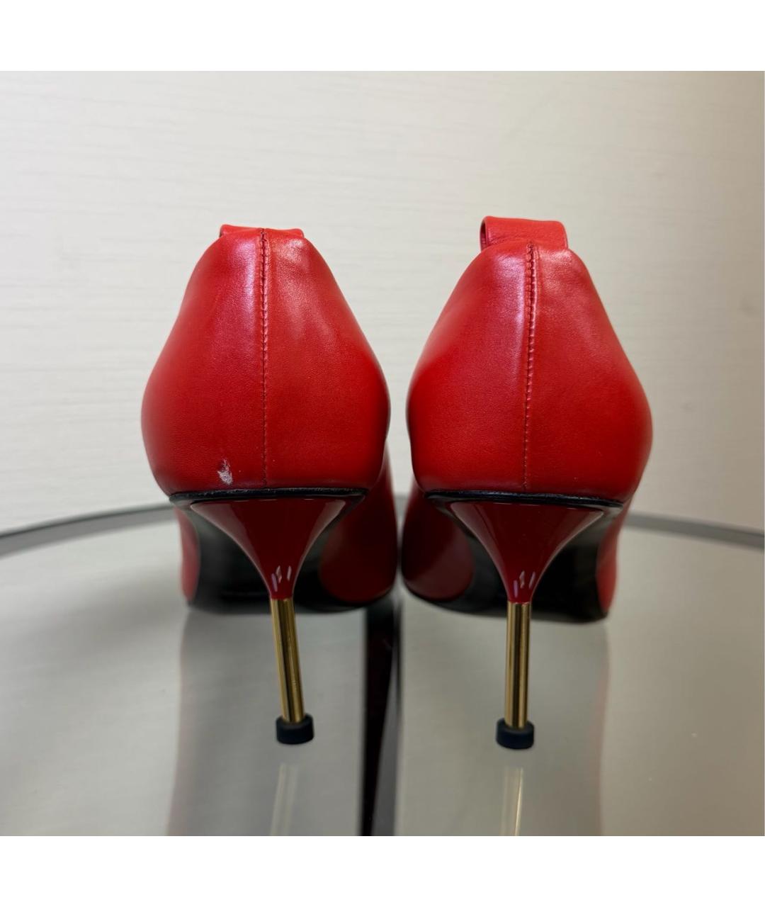 JIL SANDER Красные кожаные туфли, фото 4