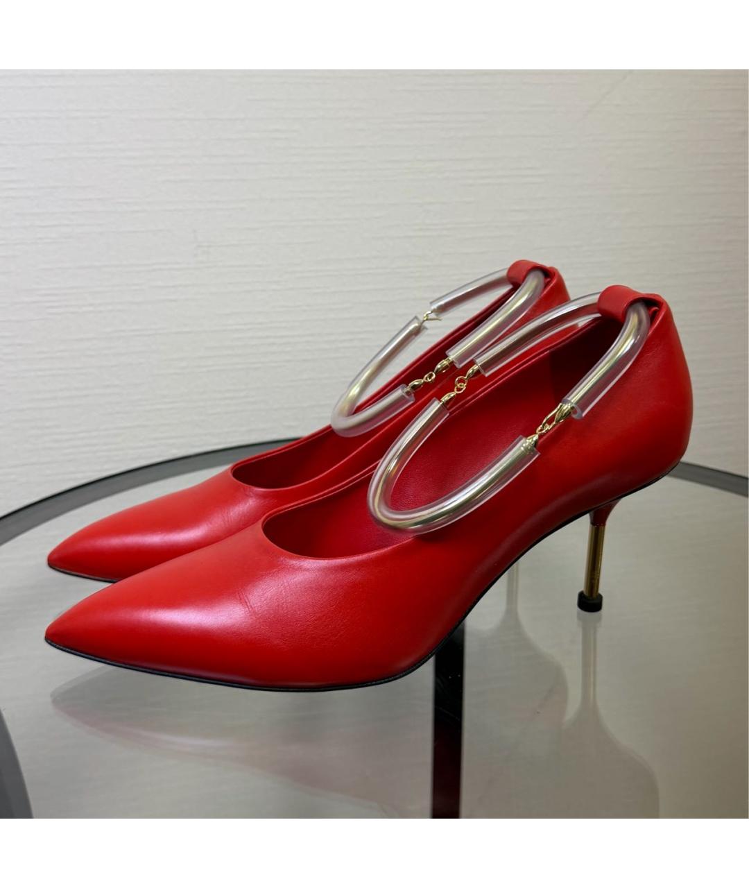 JIL SANDER Красные кожаные туфли, фото 2