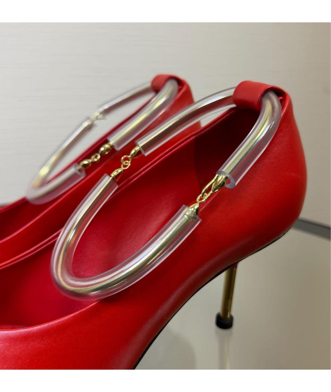 JIL SANDER Красные кожаные туфли, фото 7