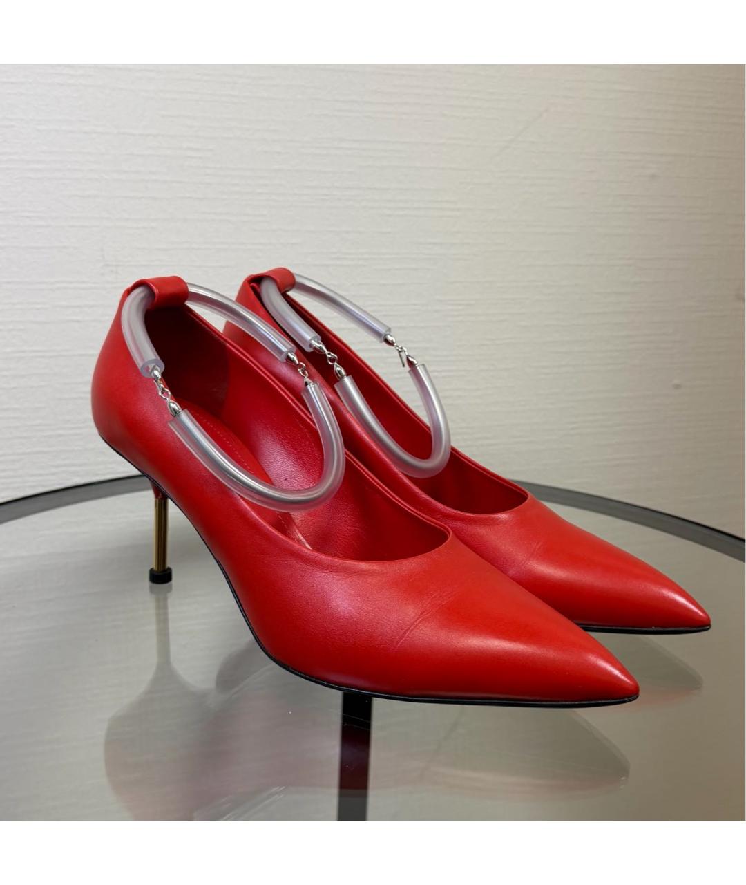 JIL SANDER Красные кожаные туфли, фото 5