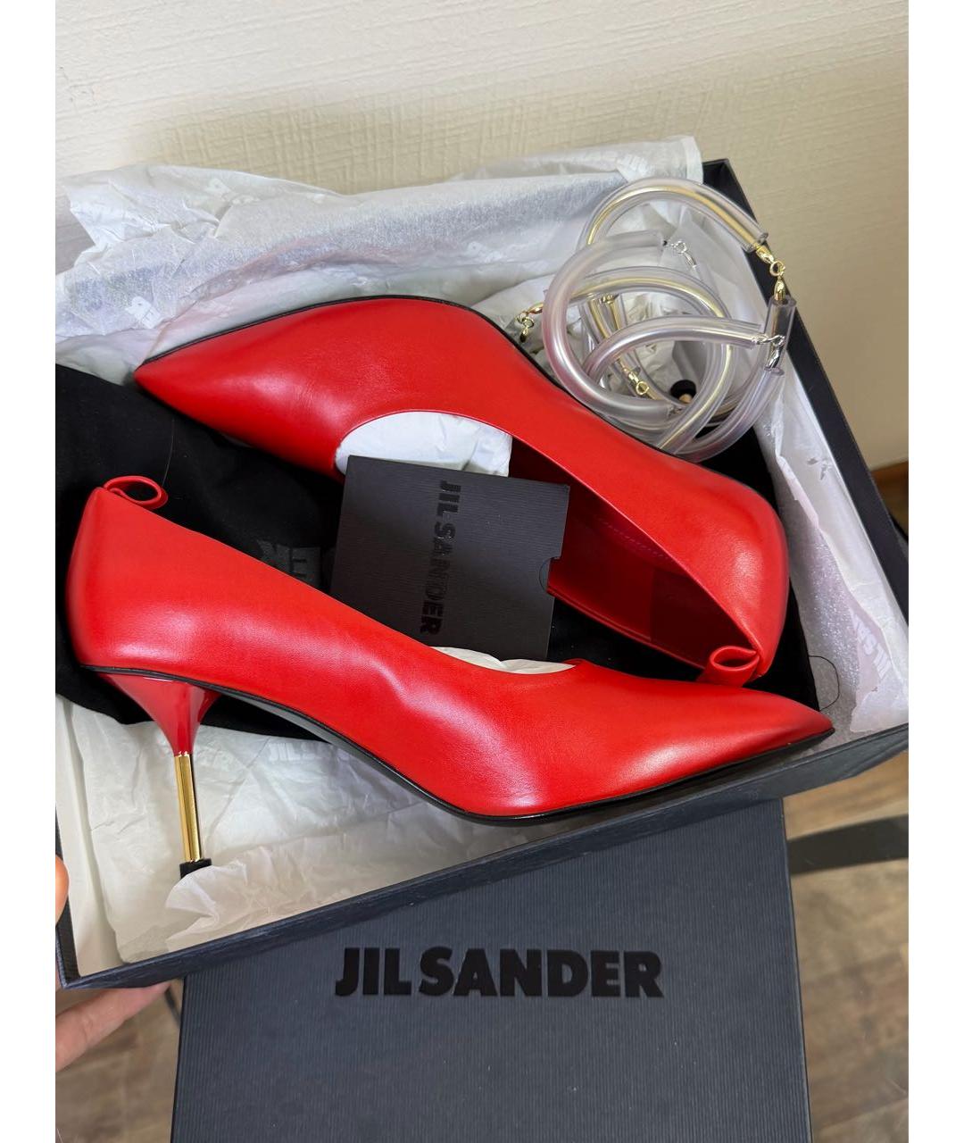 JIL SANDER Красные кожаные туфли, фото 8