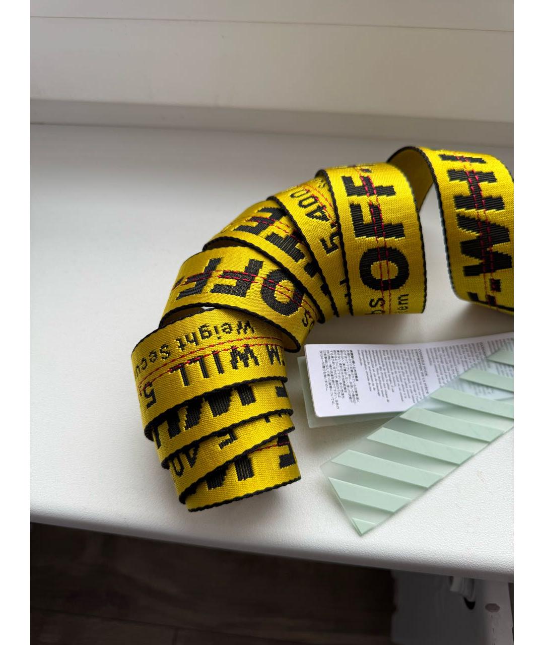 OFF-WHITE Желтый ремень, фото 2