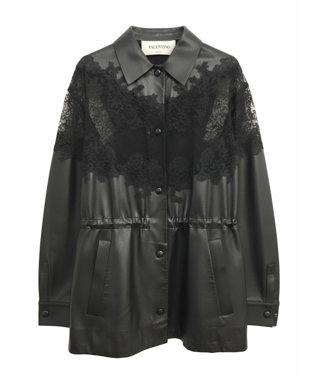 VALENTINO Черная кожаная куртка, фото 1