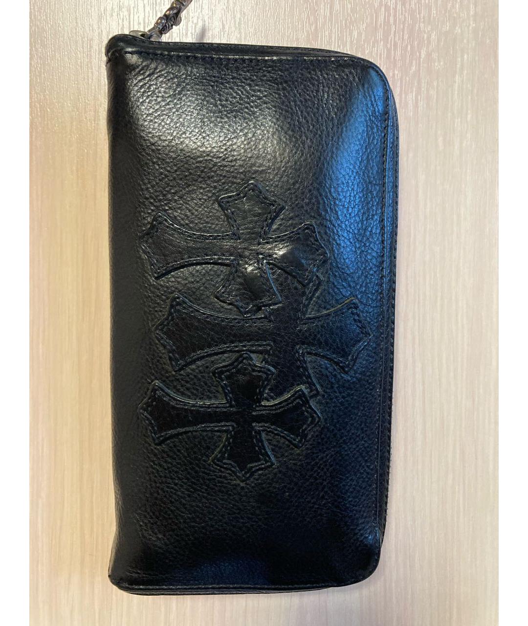 CHROME HEARTS Черный кожаный кошелек, фото 8