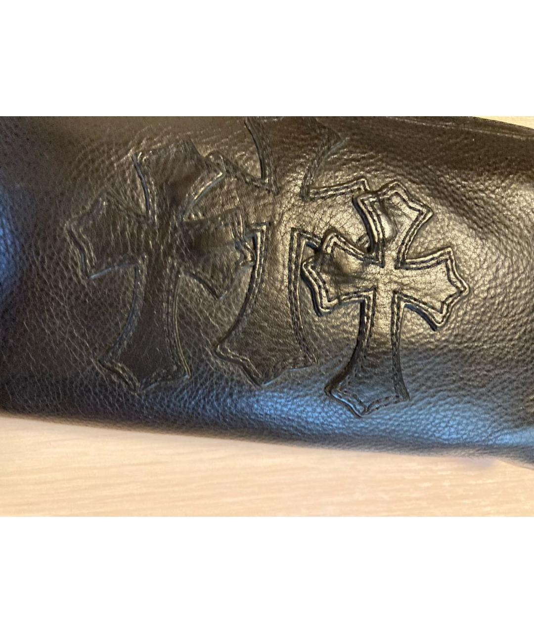 CHROME HEARTS Черный кожаный кошелек, фото 5