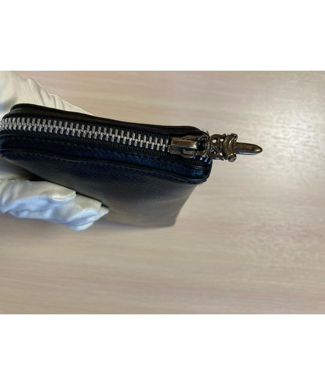 CHROME HEARTS Черный кожаный кошелек, фото 6