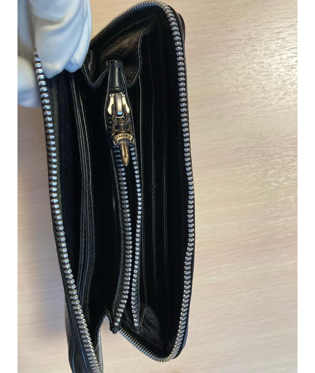 CHROME HEARTS Черный кожаный кошелек, фото 3