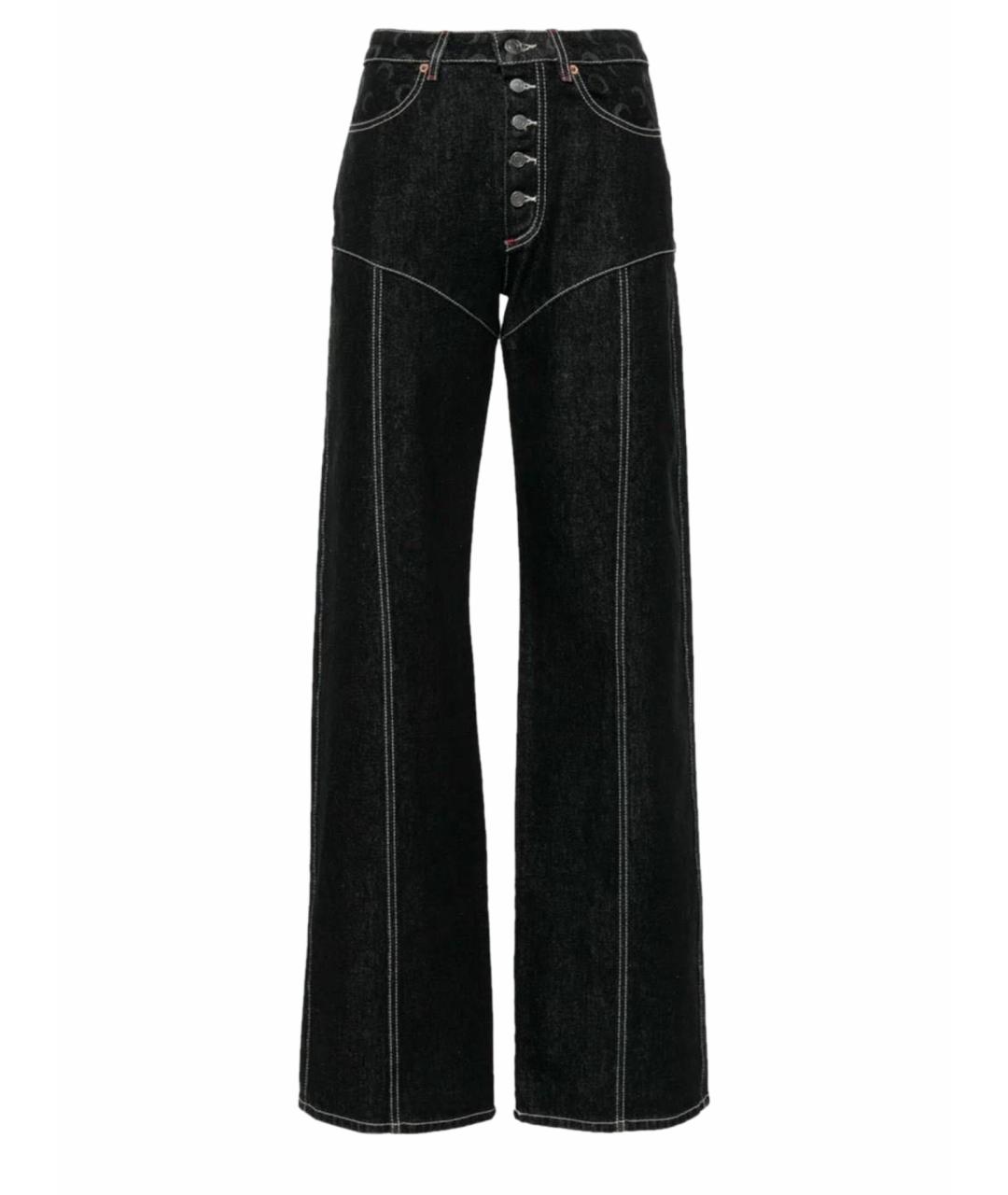 MARINE SERRE Черные хлопковые прямые джинсы, фото 1