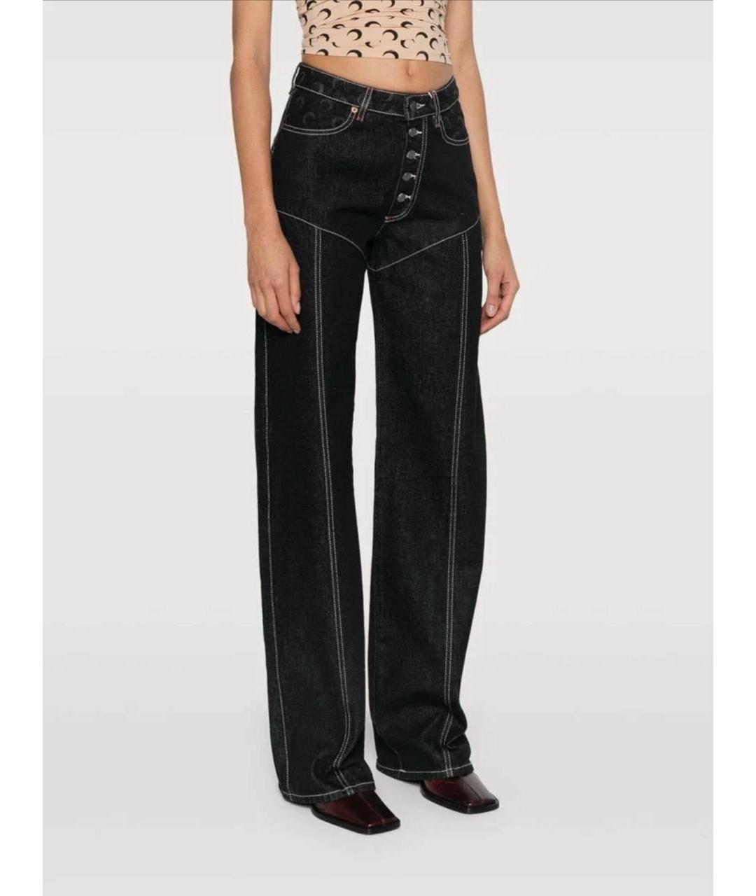 MARINE SERRE Черные хлопковые прямые джинсы, фото 8