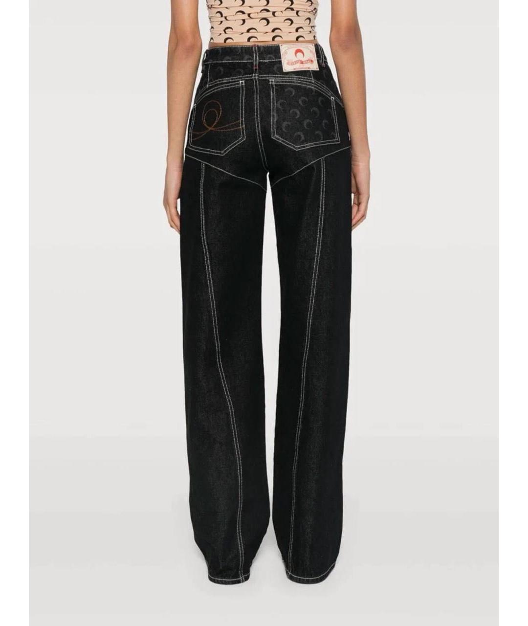 MARINE SERRE Черные хлопковые прямые джинсы, фото 2