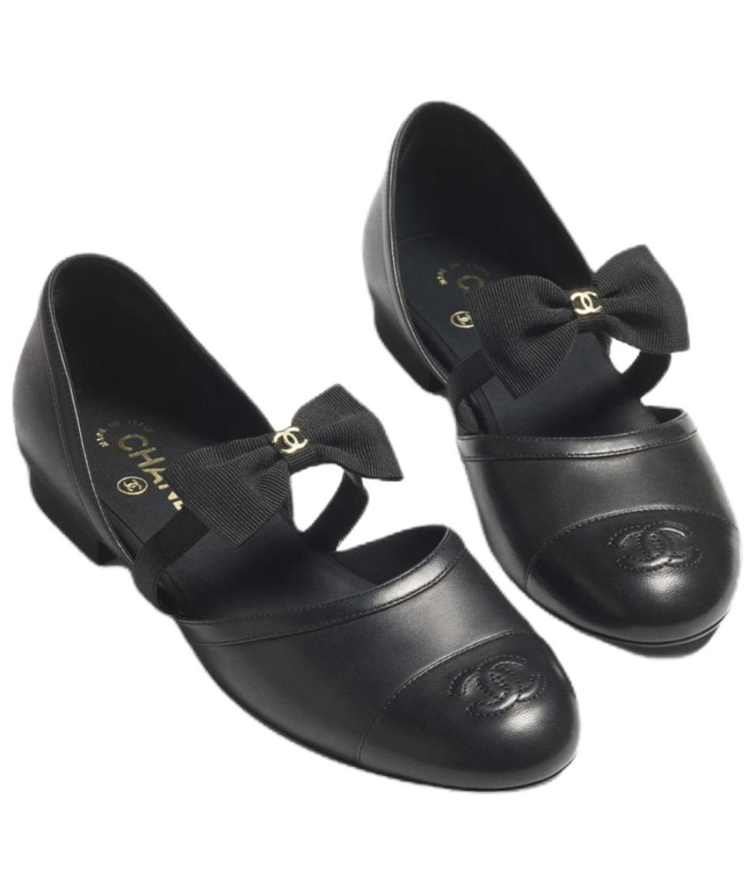 CHANEL Черные кожаные туфли, фото 3