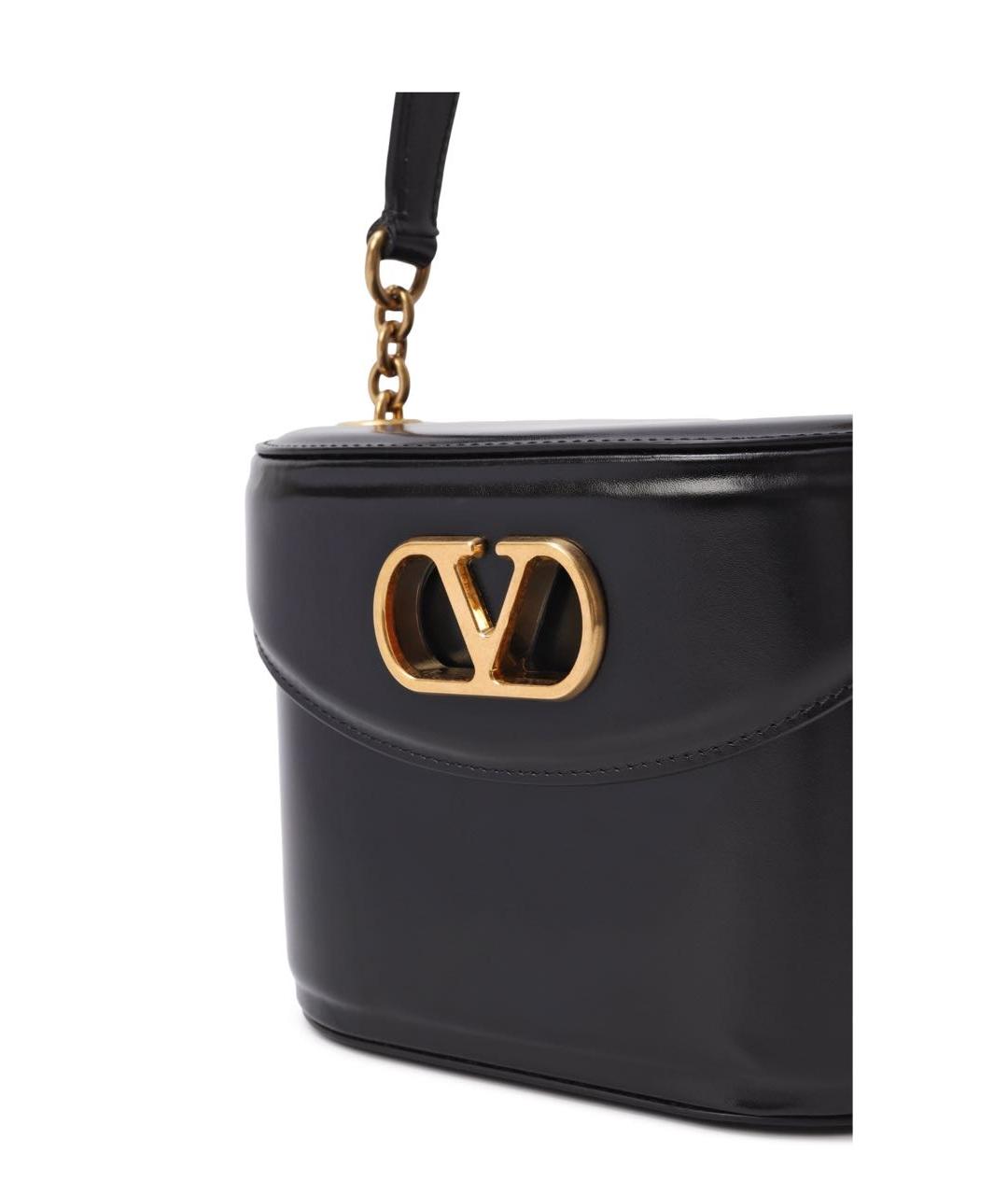 VALENTINO Черная кожаная сумка с короткими ручками, фото 2