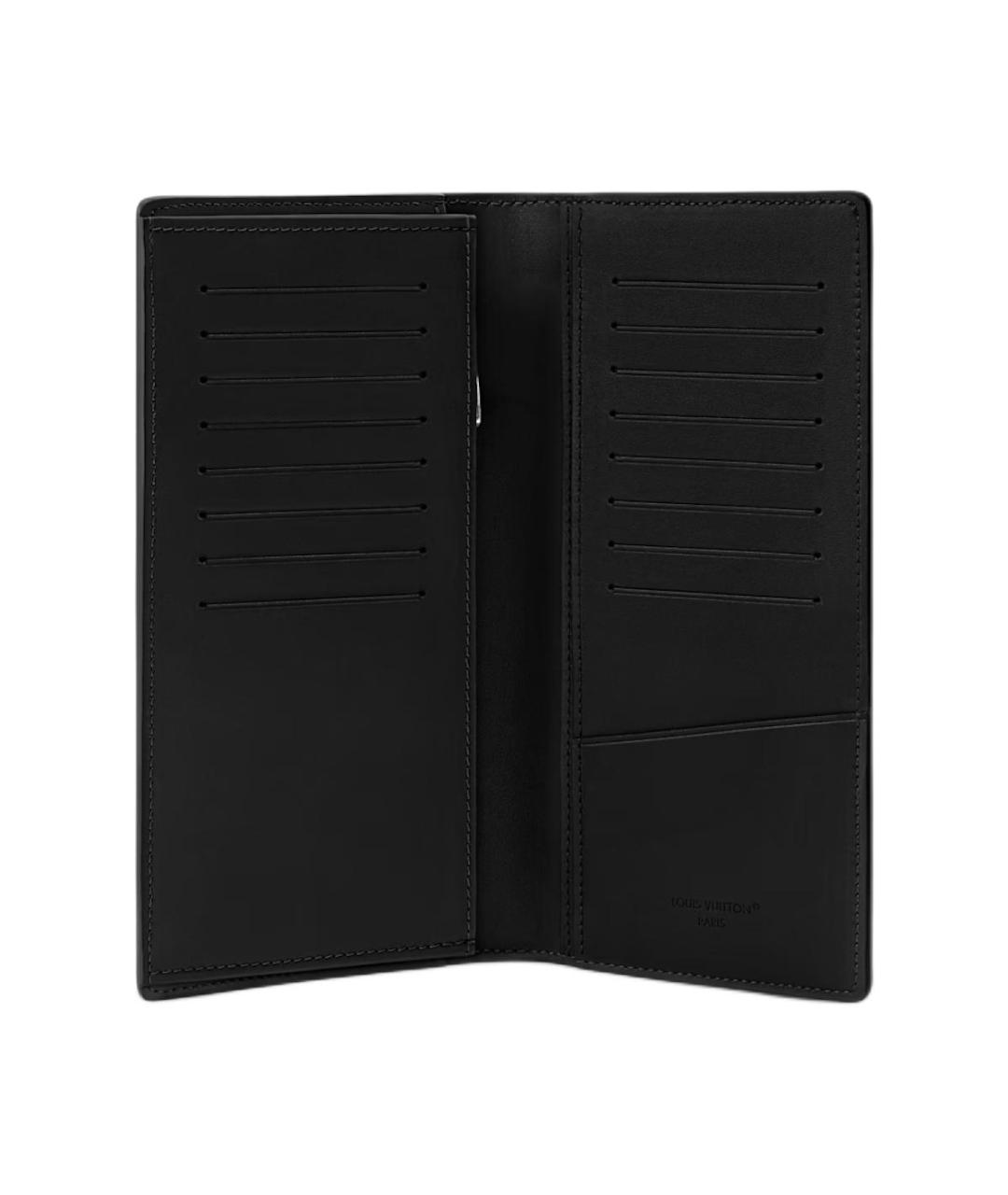 LOUIS VUITTON Черный кожаный кошелек, фото 4