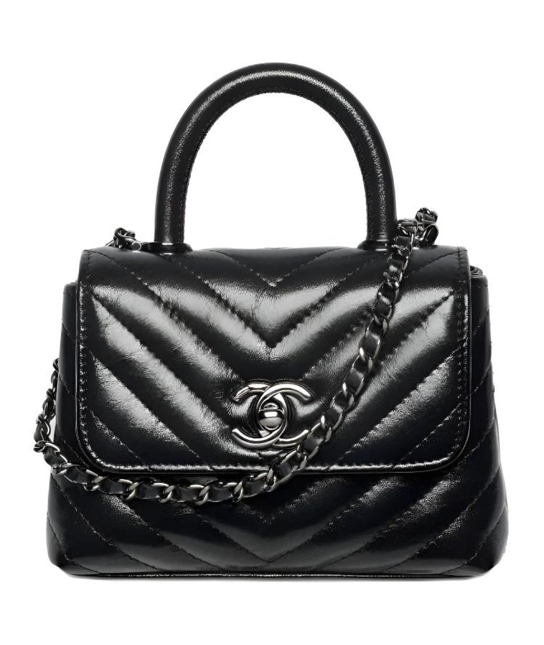 CHANEL Черная кожаная сумка через плечо, фото 1