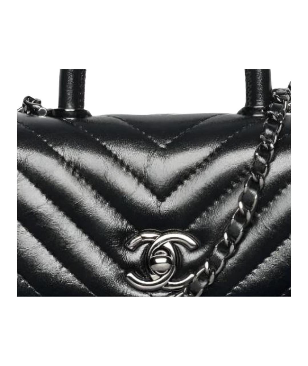 CHANEL Черная кожаная сумка через плечо, фото 5