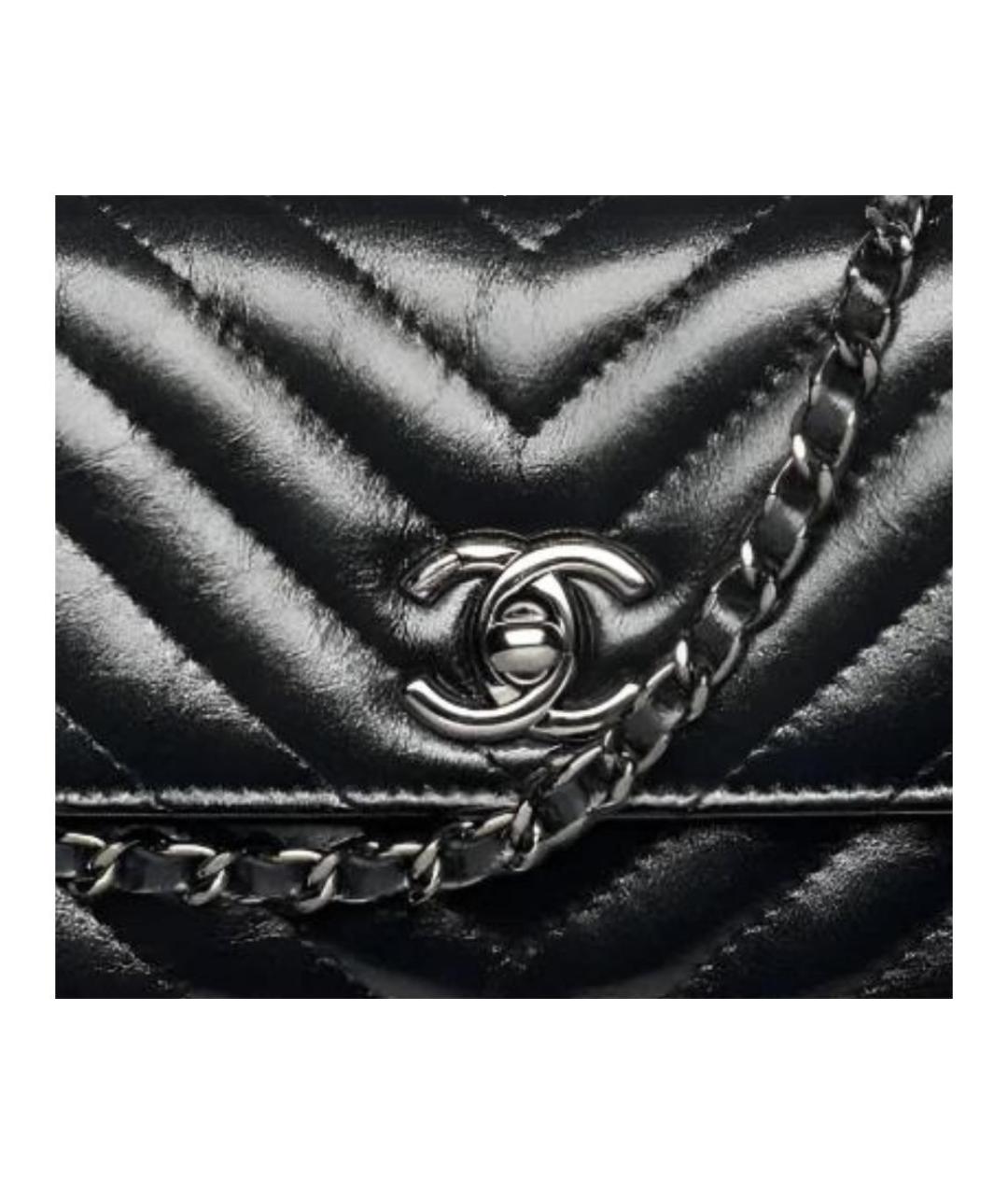 CHANEL Черная кожаная сумка через плечо, фото 4