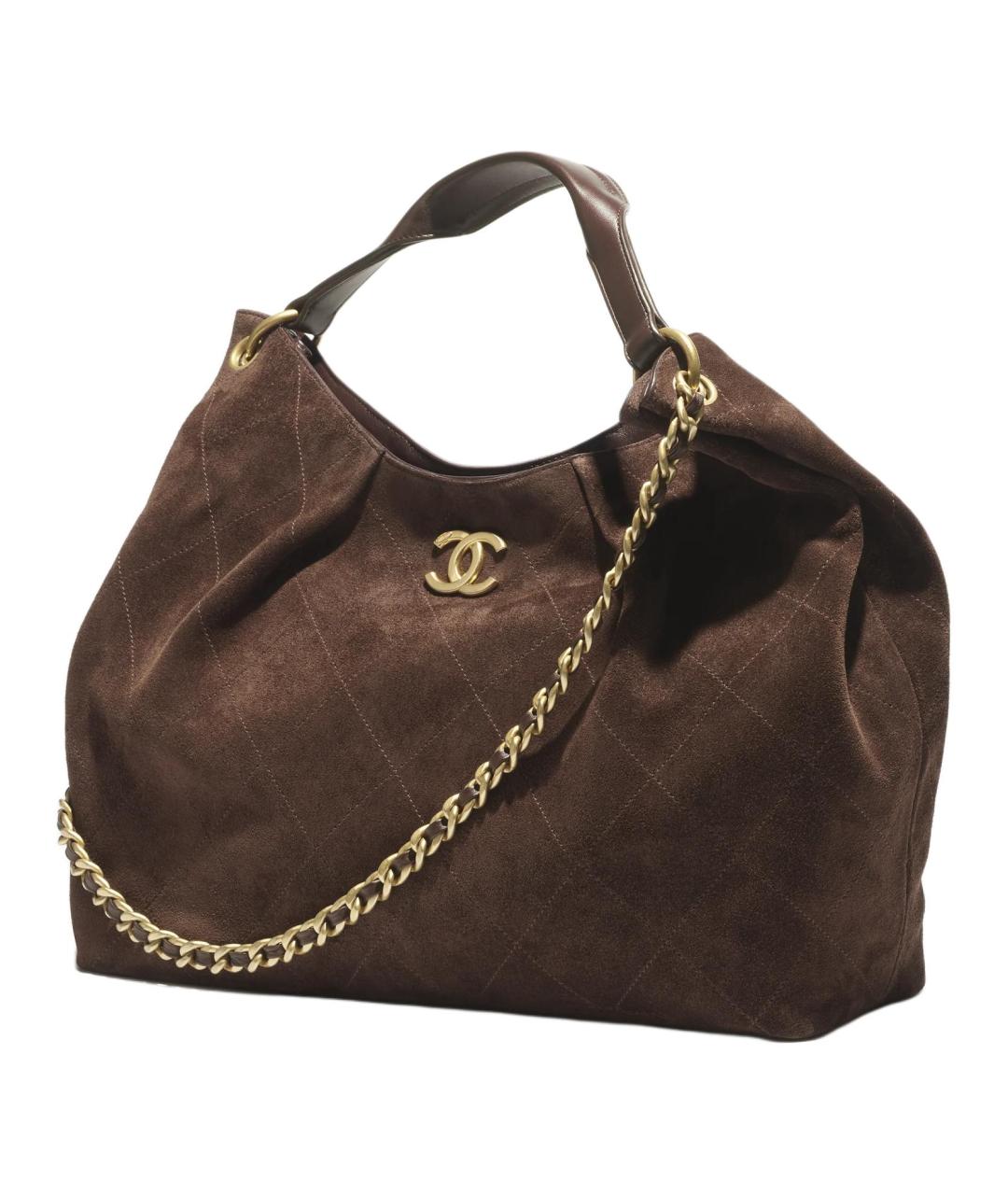 CHANEL Коричневая замшевая сумка через плечо, фото 3