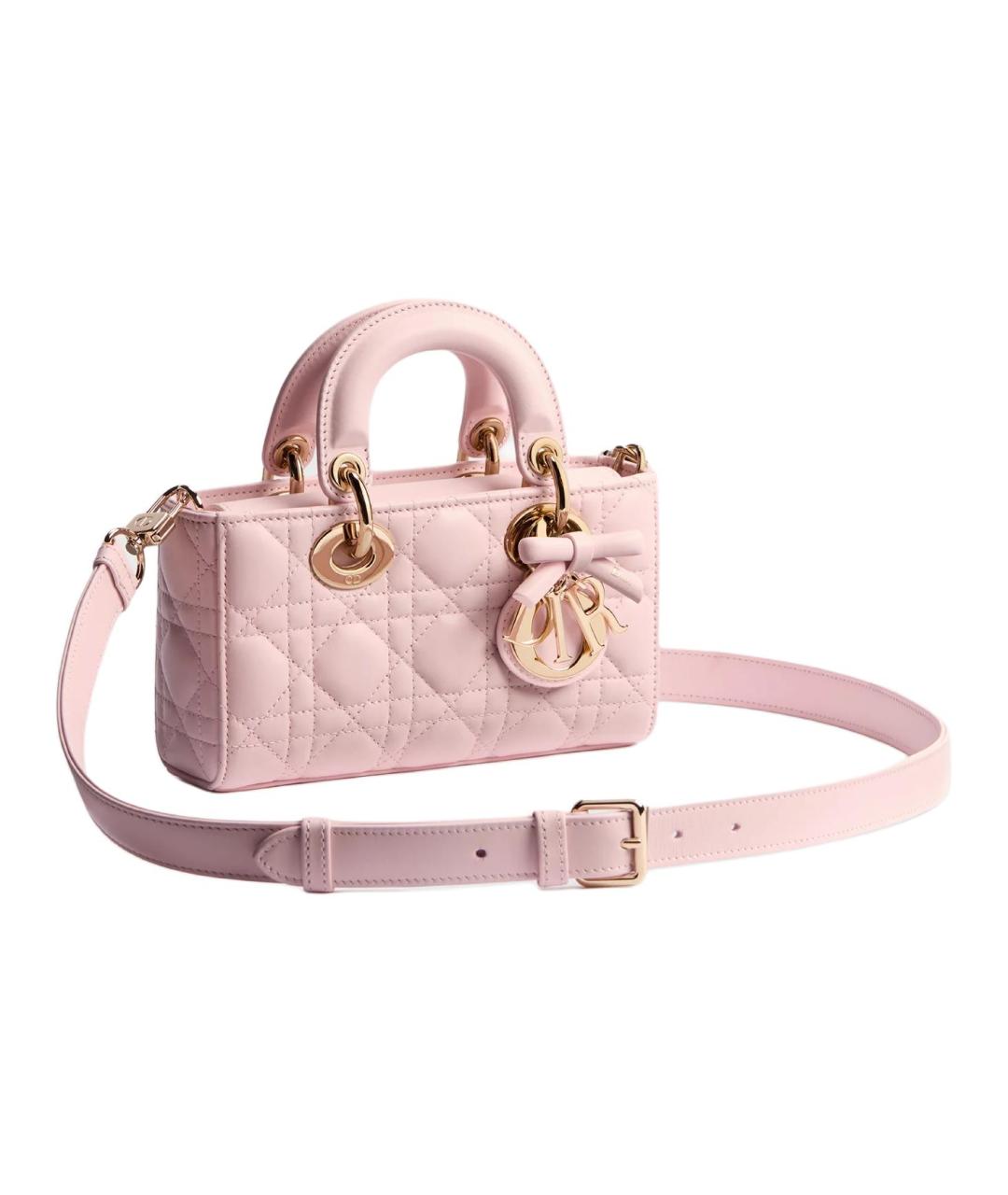 CHRISTIAN DIOR Розовая кожаная сумка с короткими ручками, фото 3