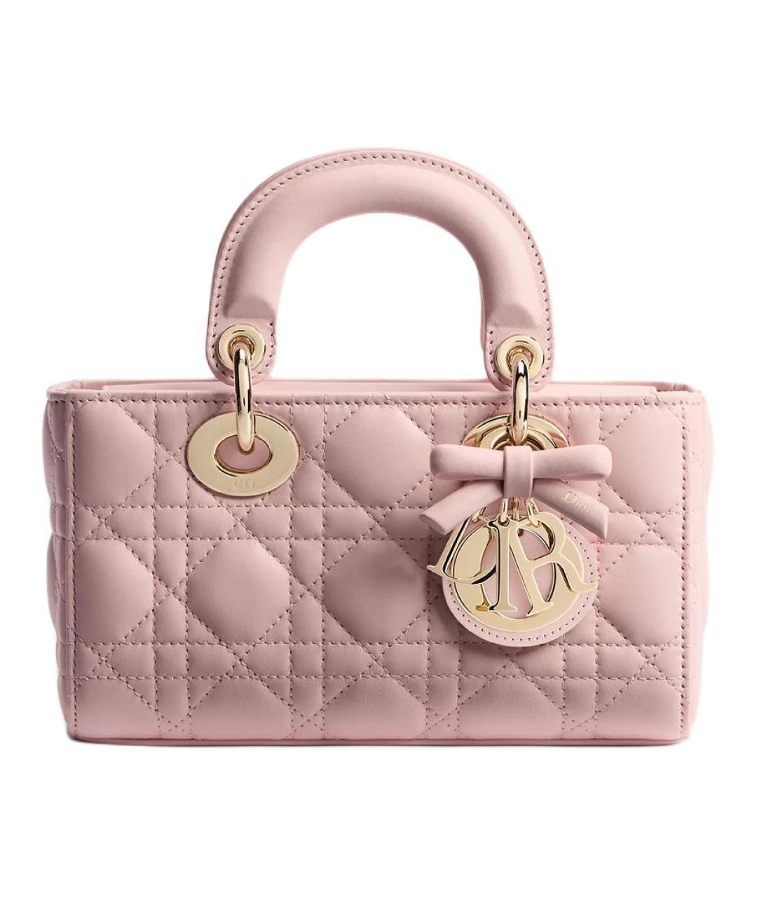 CHRISTIAN DIOR Розовая кожаная сумка с короткими ручками, фото 1