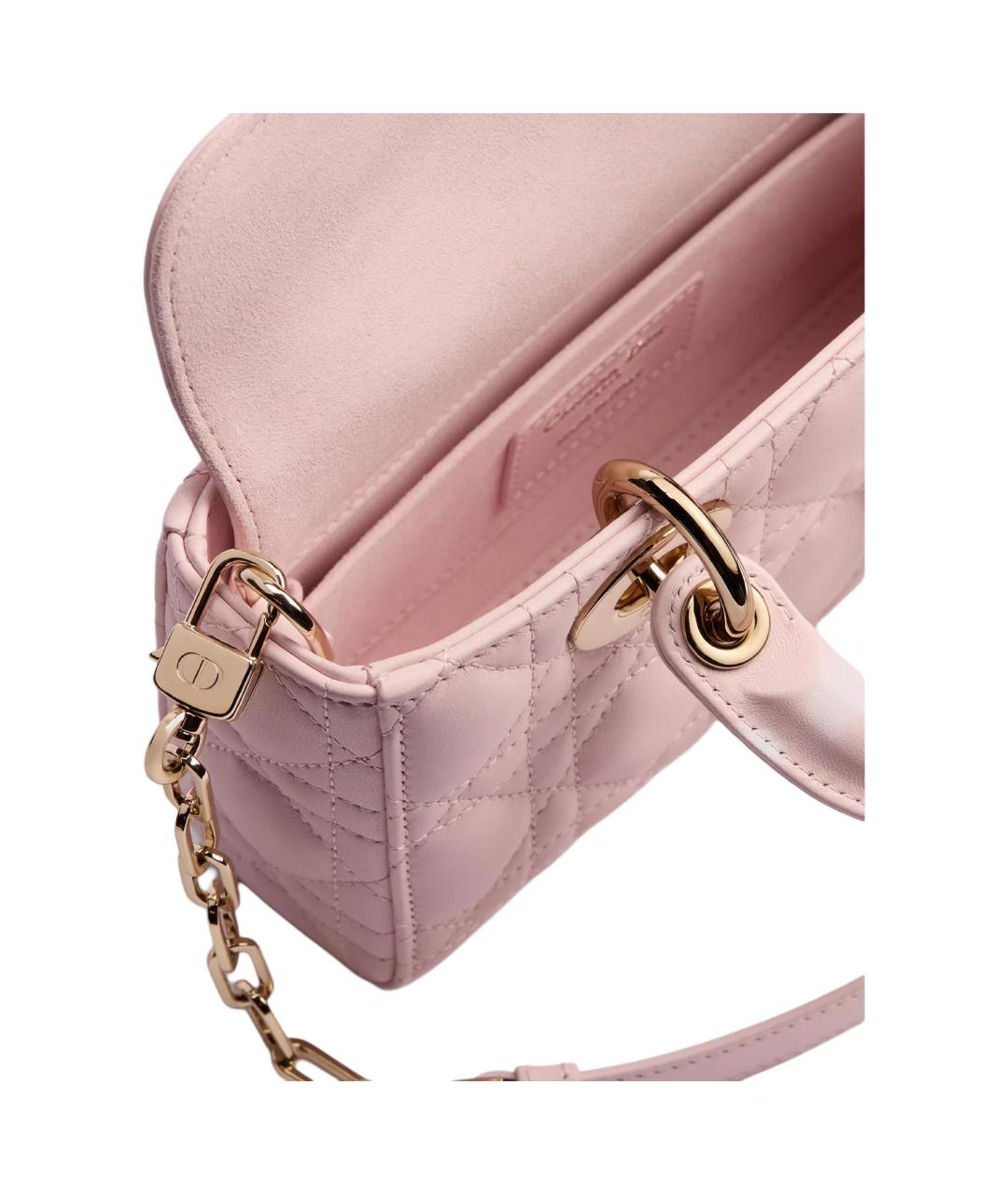 CHRISTIAN DIOR Розовая кожаная сумка с короткими ручками, фото 4