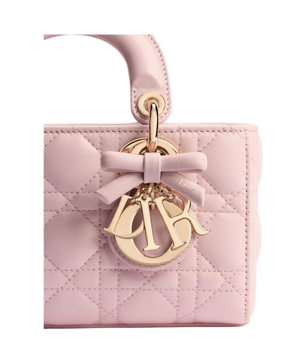 CHRISTIAN DIOR Розовая кожаная сумка с короткими ручками, фото 5